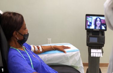 Physician conducting telemedicine consultation with patient